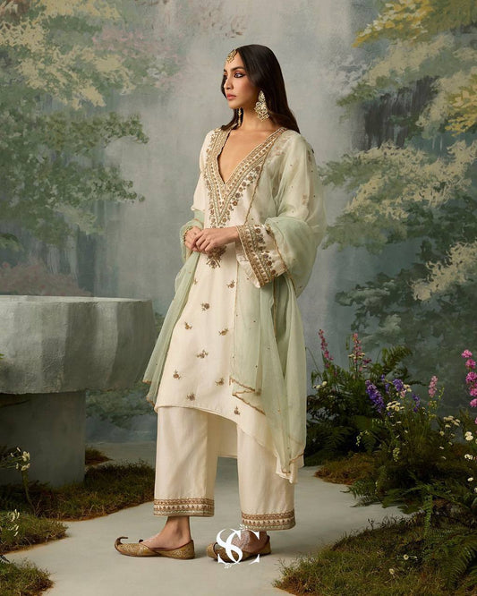 EID 🌙 EXCLUSIVE 3 PIECE PLAZZO PAIR WITH DUPATTA IN SEQUENCE EMBROIDERY WORK