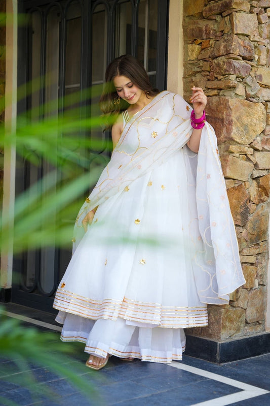 Purely Handmade Anarkali Plazzo Set For Sworny fashion