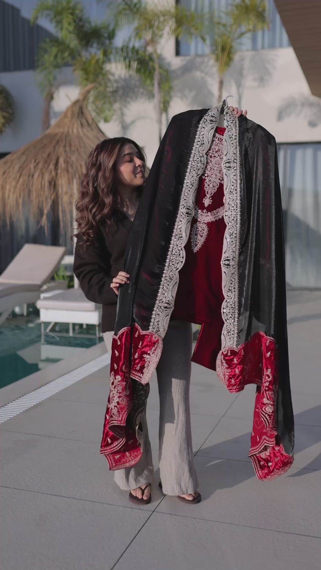 Ice Velvet with Rich Zari Embroidered work