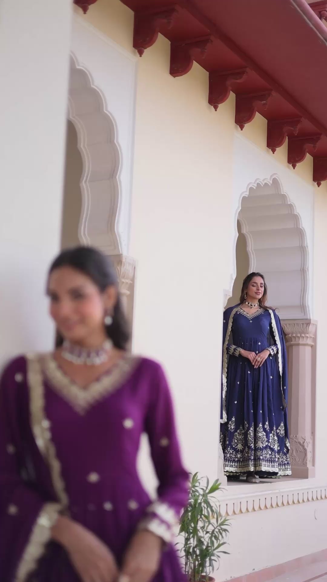 Embroidered work Gown with Dupatta