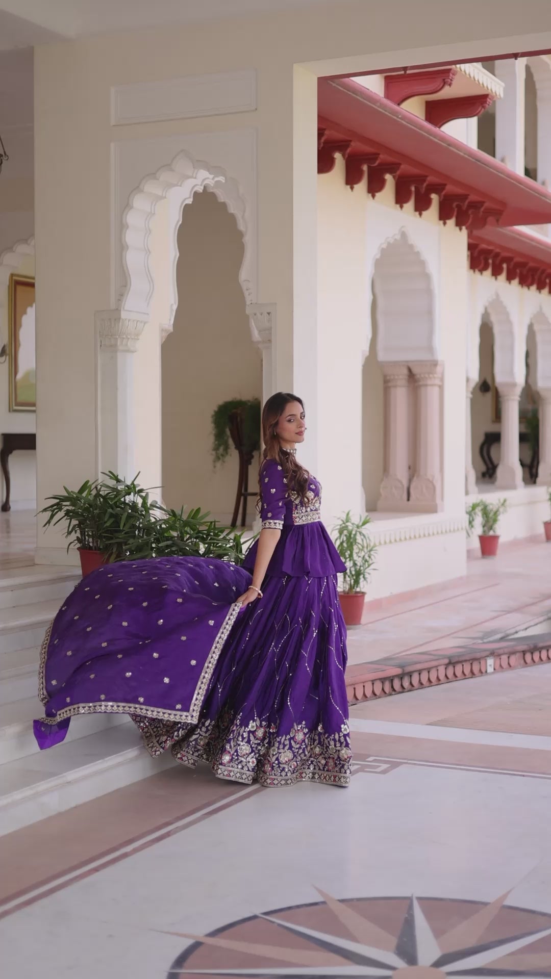 Designer Sequins Embroidered Purpel Lehenga & Choli